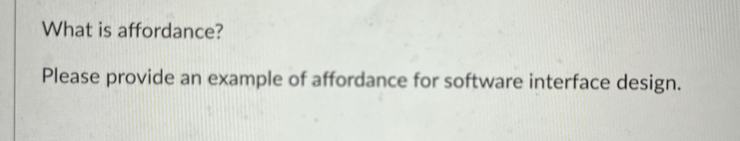 What is affordance? Please provide an example of