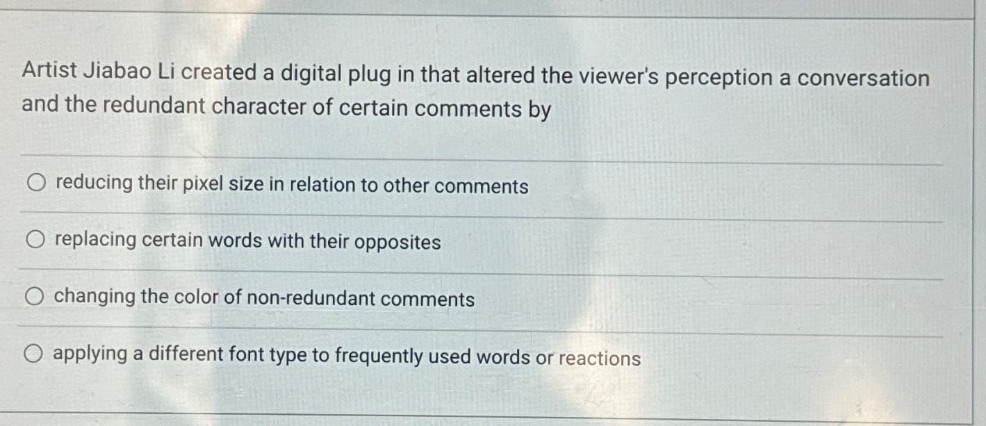 Artist Jiabao Li created a digital plug in that