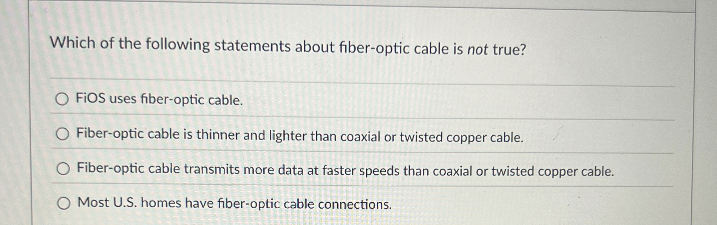Which of the following statements about fiber -