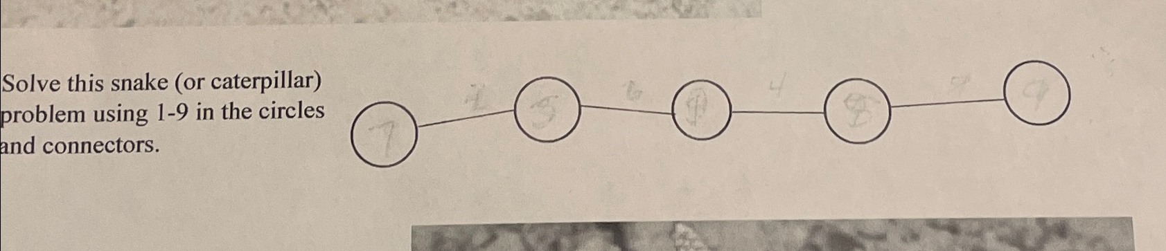 Solve this snake conjecture using 1 - 9 in the