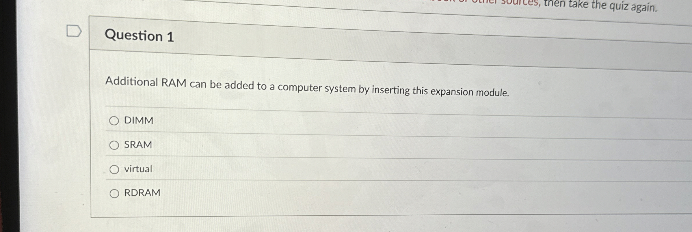 which of the following techniques Question 1