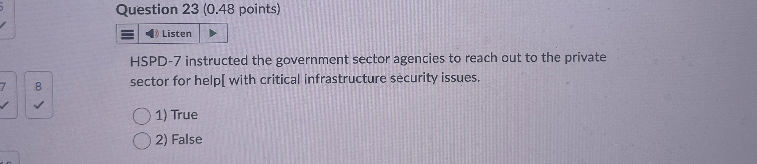 Question 2 3 ( 0 . 4 8 points ) HSPD - 7
