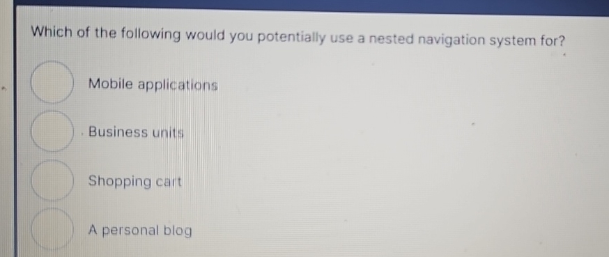 Which of the following would you potentially use