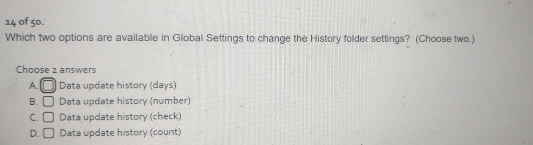 1 4 of 5 0 . Which two options are available in