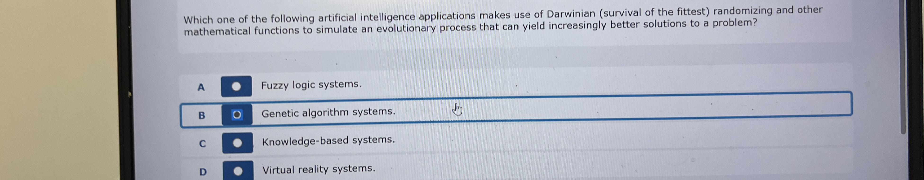 Which one of the following artificial