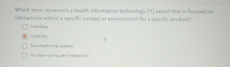 Which term represents a health information
