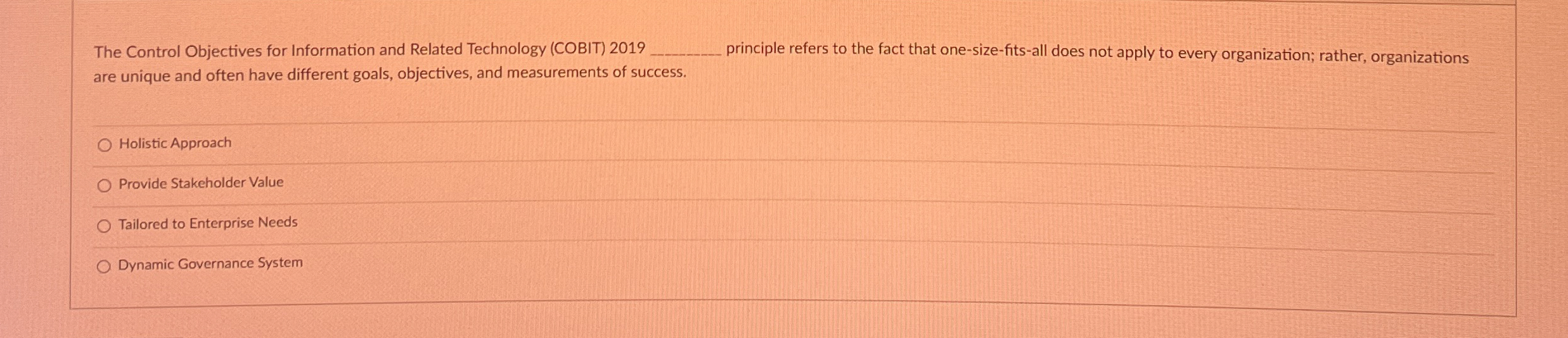 The Control Objectives for Information and