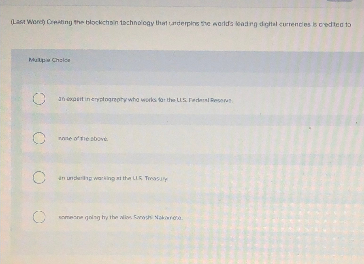 ( Last Word ) Creating the blockchain technology