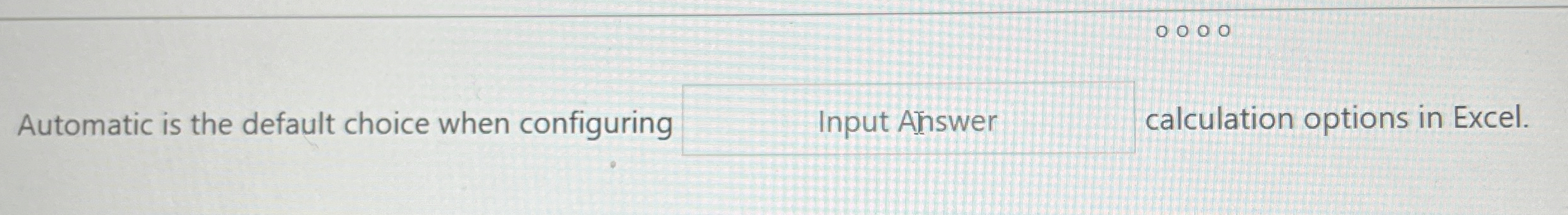 Automatic is the default choice when configuring