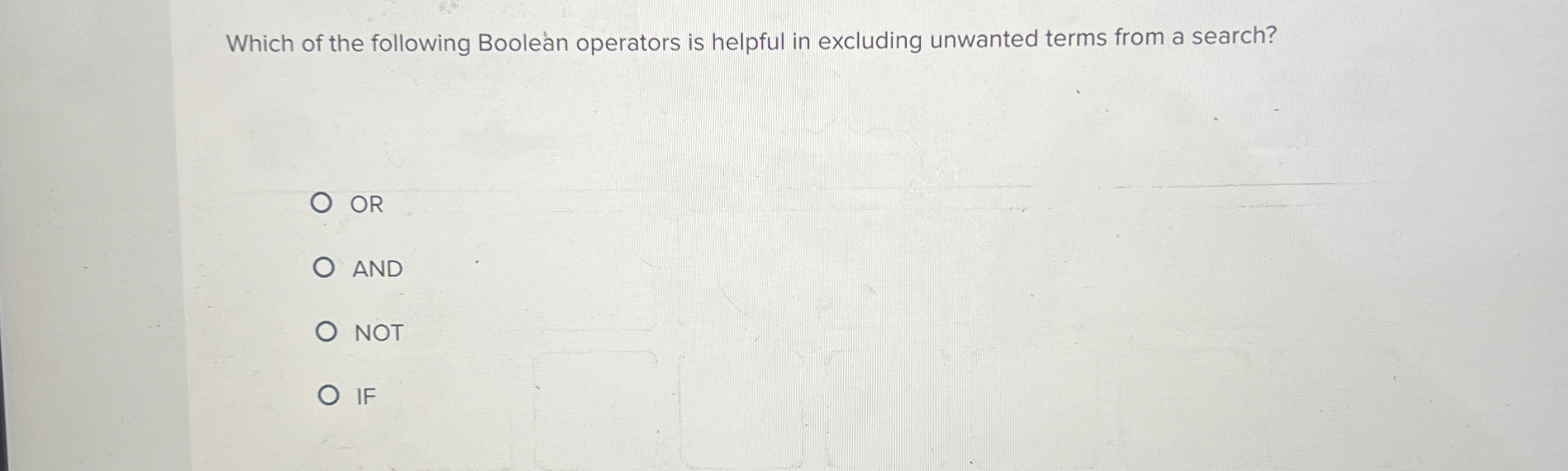 Which of the following Boolean operators is