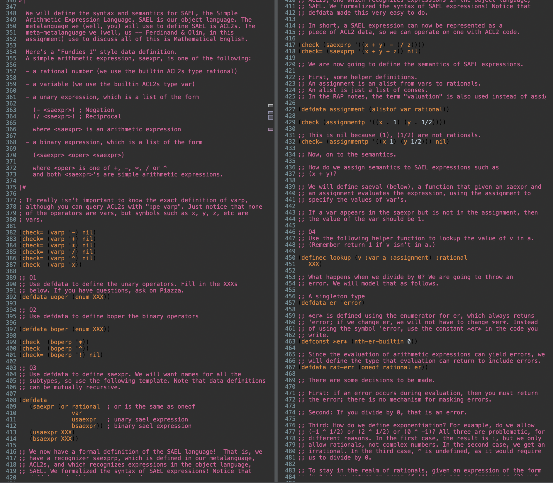 # | We will define the syntax and semantics for
