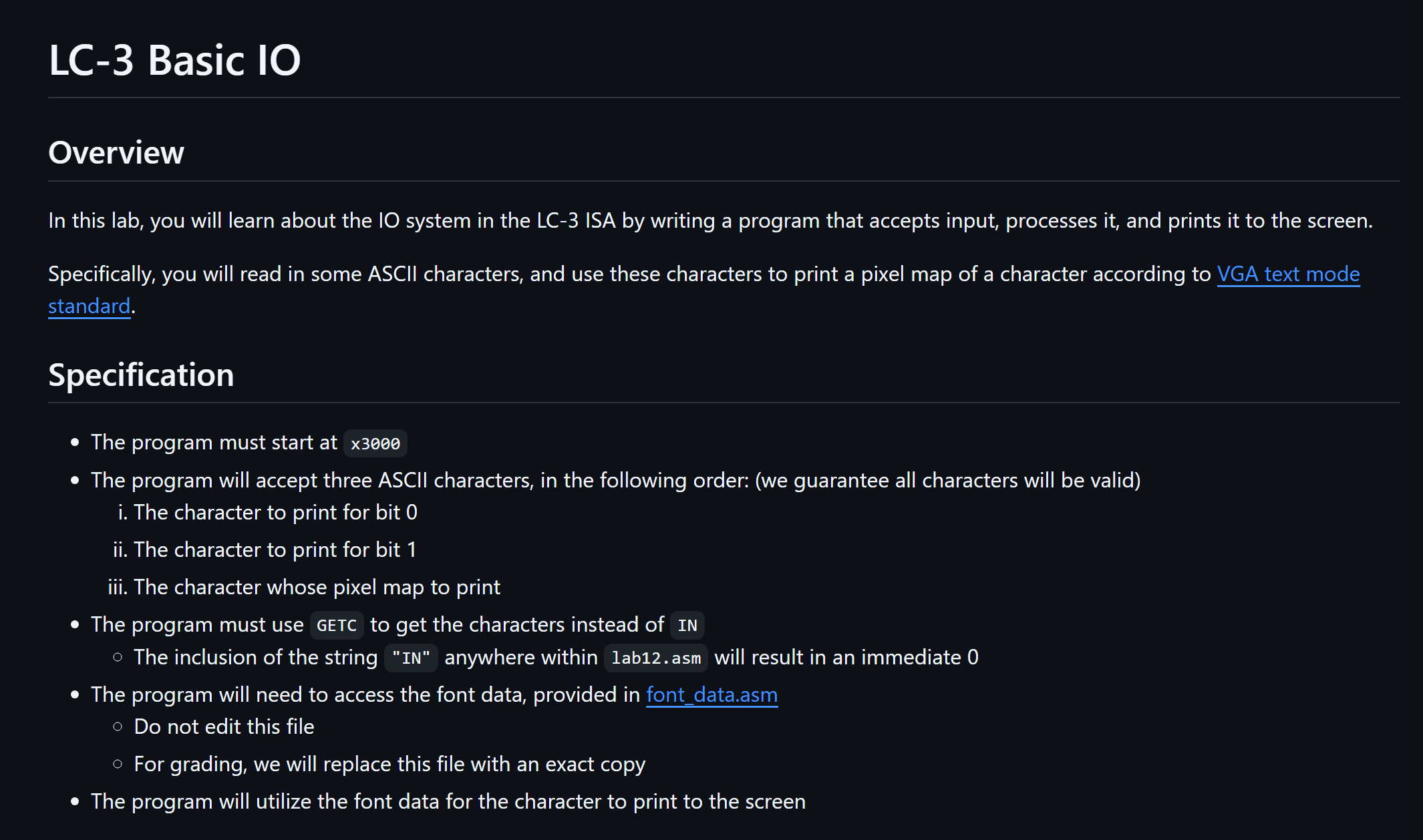 LC - 3 Basic IO Overview In this lab, you will