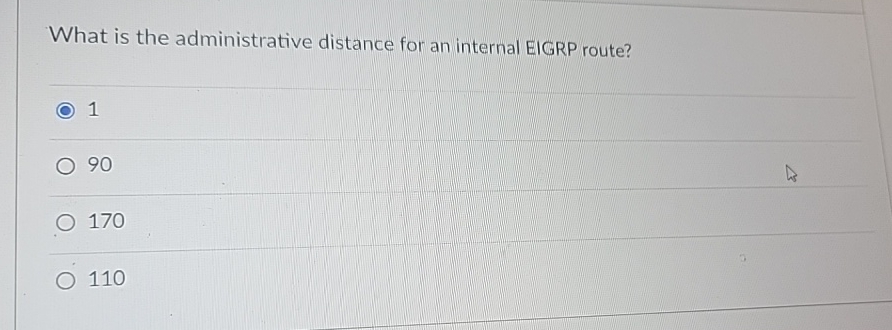 What is the administrative distance for an