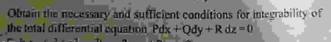 Obrain the neuessary and sufficient conditions