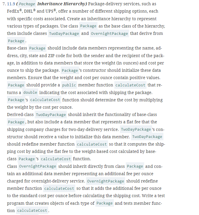 c + + 1 1 . 9 ( Package Inheritance Hierarchy )