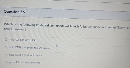 Question 5 6 Which of the following keyboard