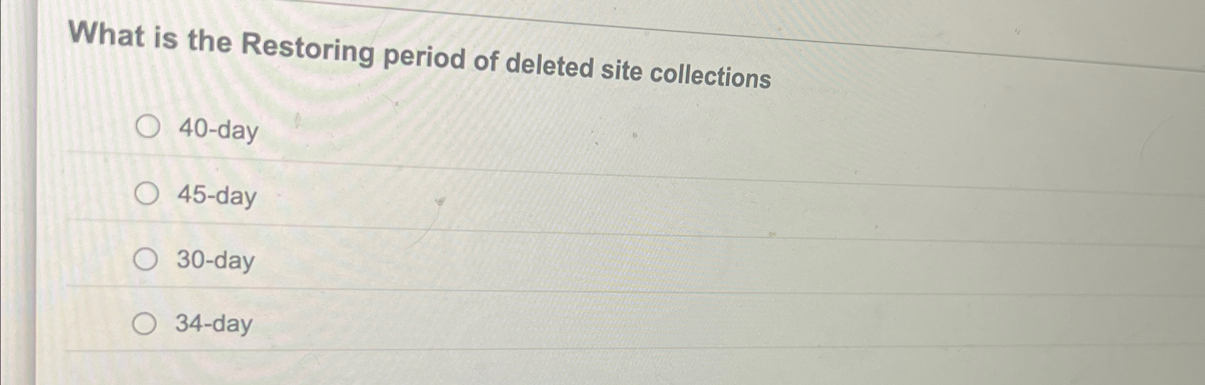 What is the Restoring period of deleted site