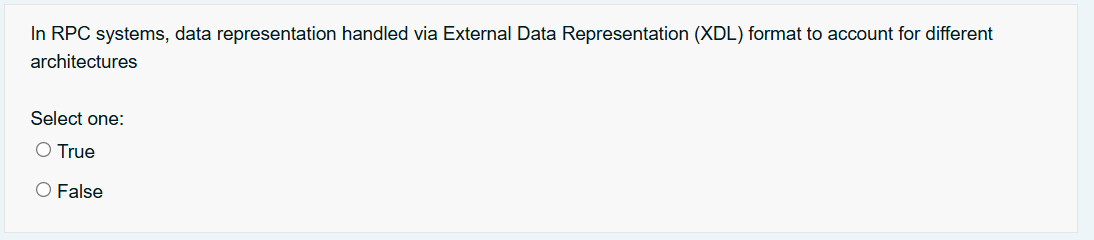 In RPC systems, data representation handled via