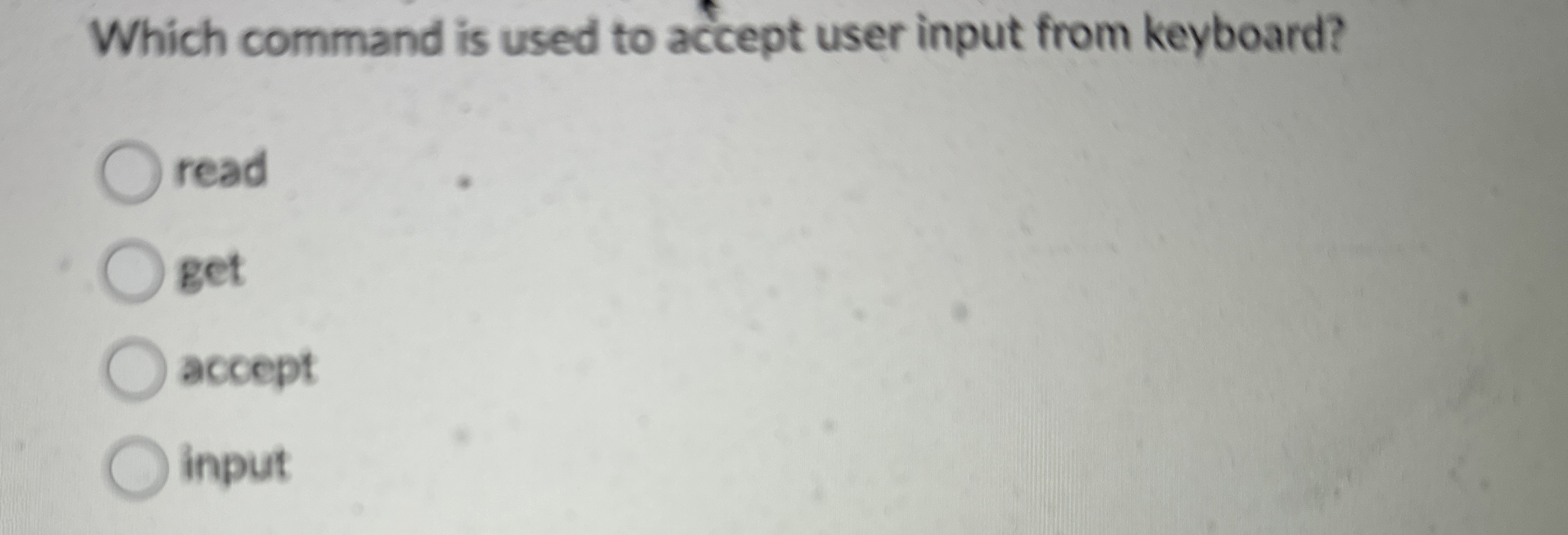 Which command is used to accept user input from