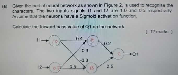 ( a ) Given the partial neural network as shown