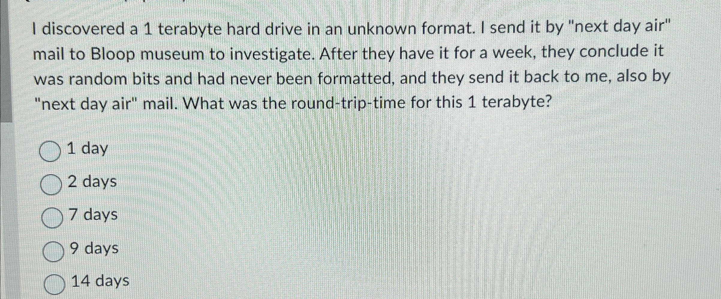 I discovered a 1 terabyte hard drive in an