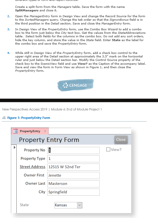 Create a split form from the Managers table. Save