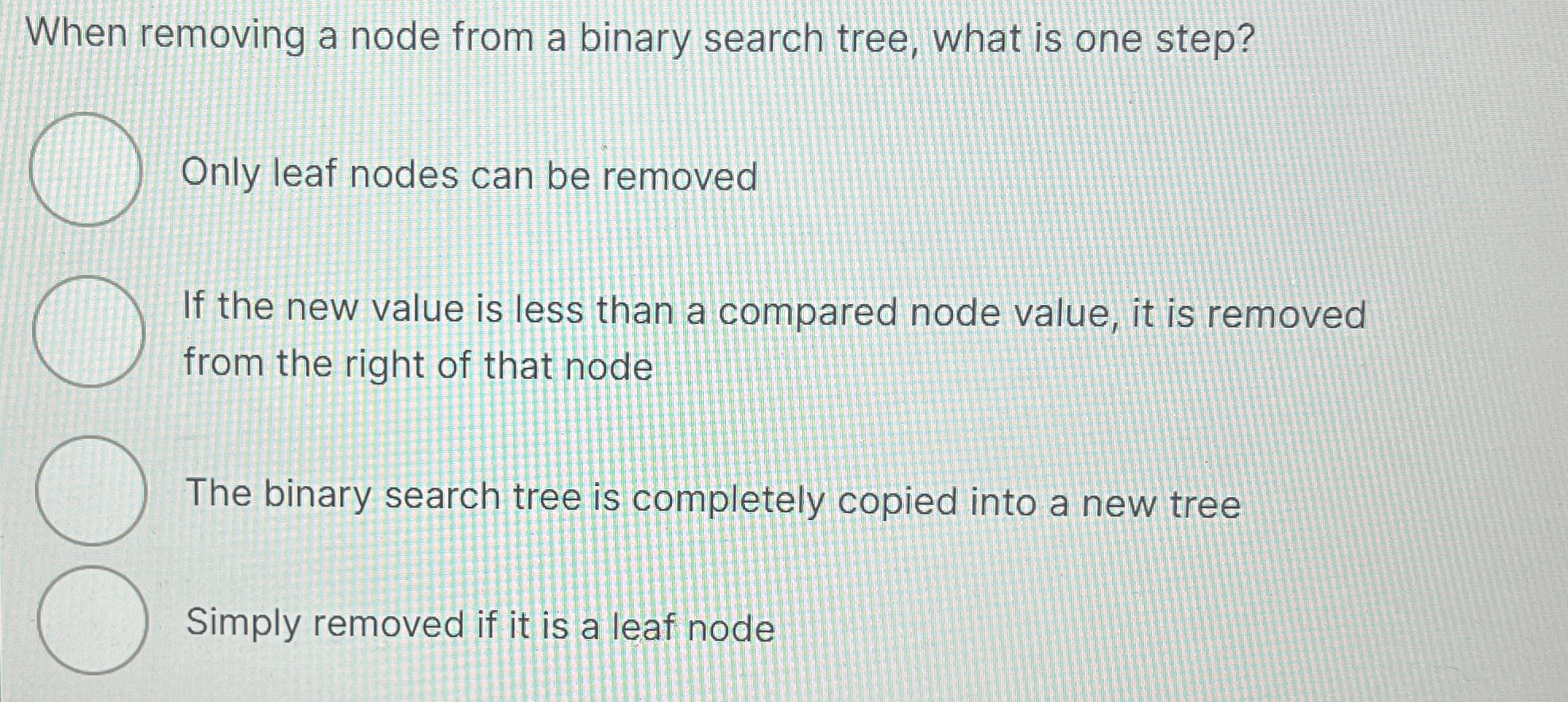 When removing a node from a binary search tree,
