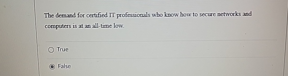 The demand for certified IT professionals who