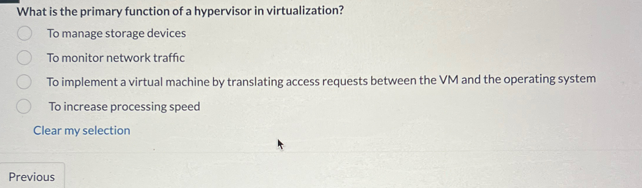 What is the primary function of a hypervisor in
