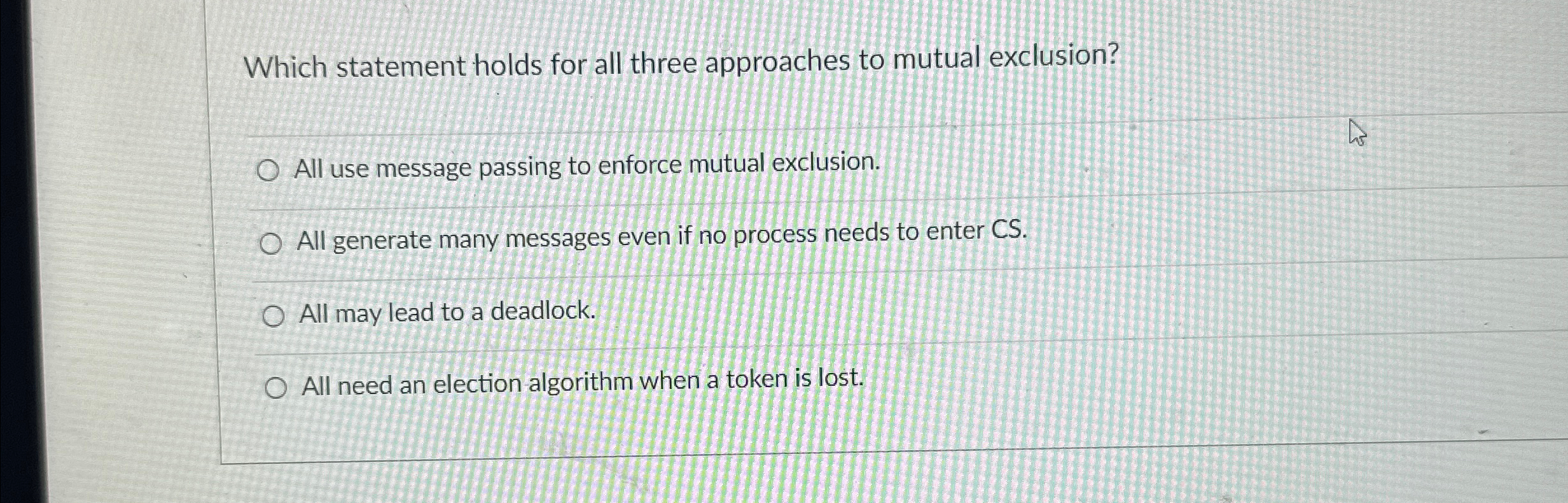 Which statement holds for all three approaches to