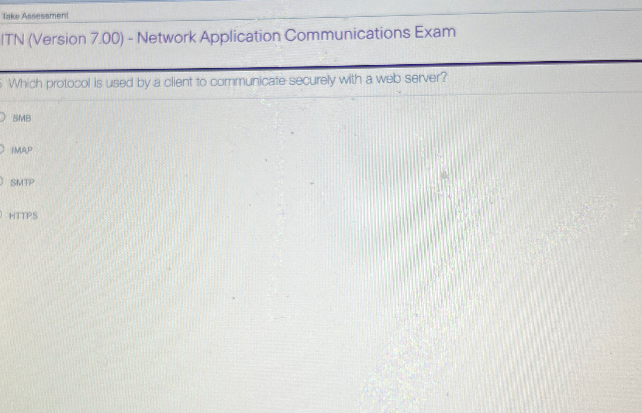 Take Assessment ITN ( Version 7 . 0 0 ) - Network
