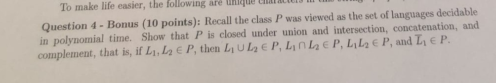 To make life easier, the following are Question 4