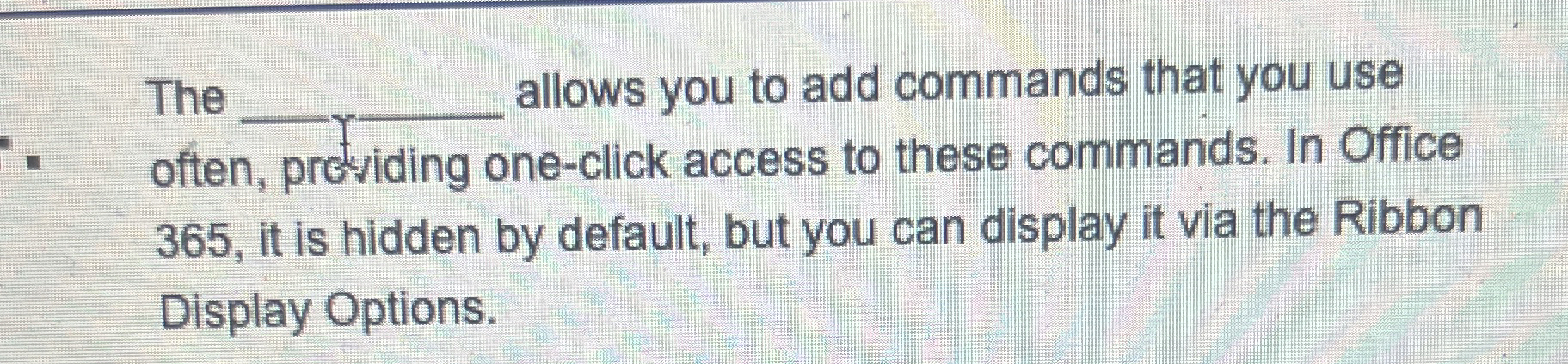 The allows you to add commands that you use