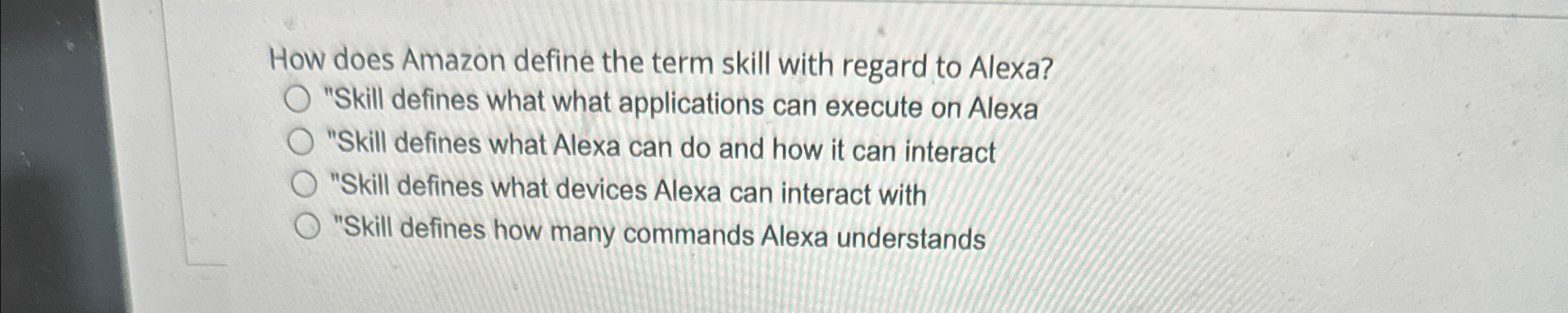 How does Amazon define the term skill with regard