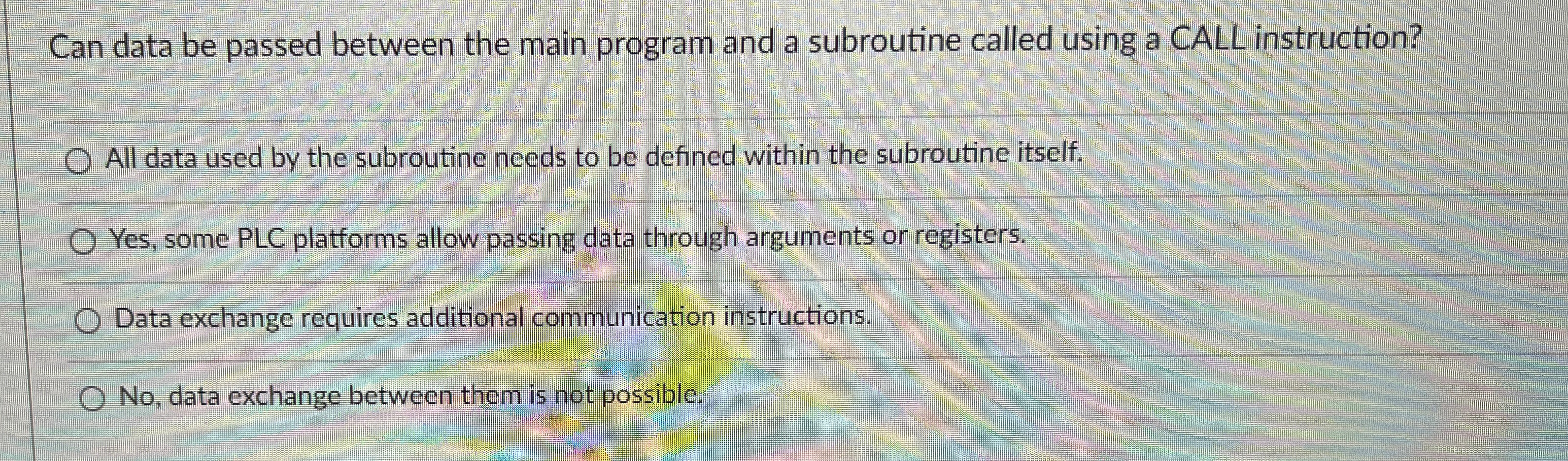 Can data be passed between the main program and a