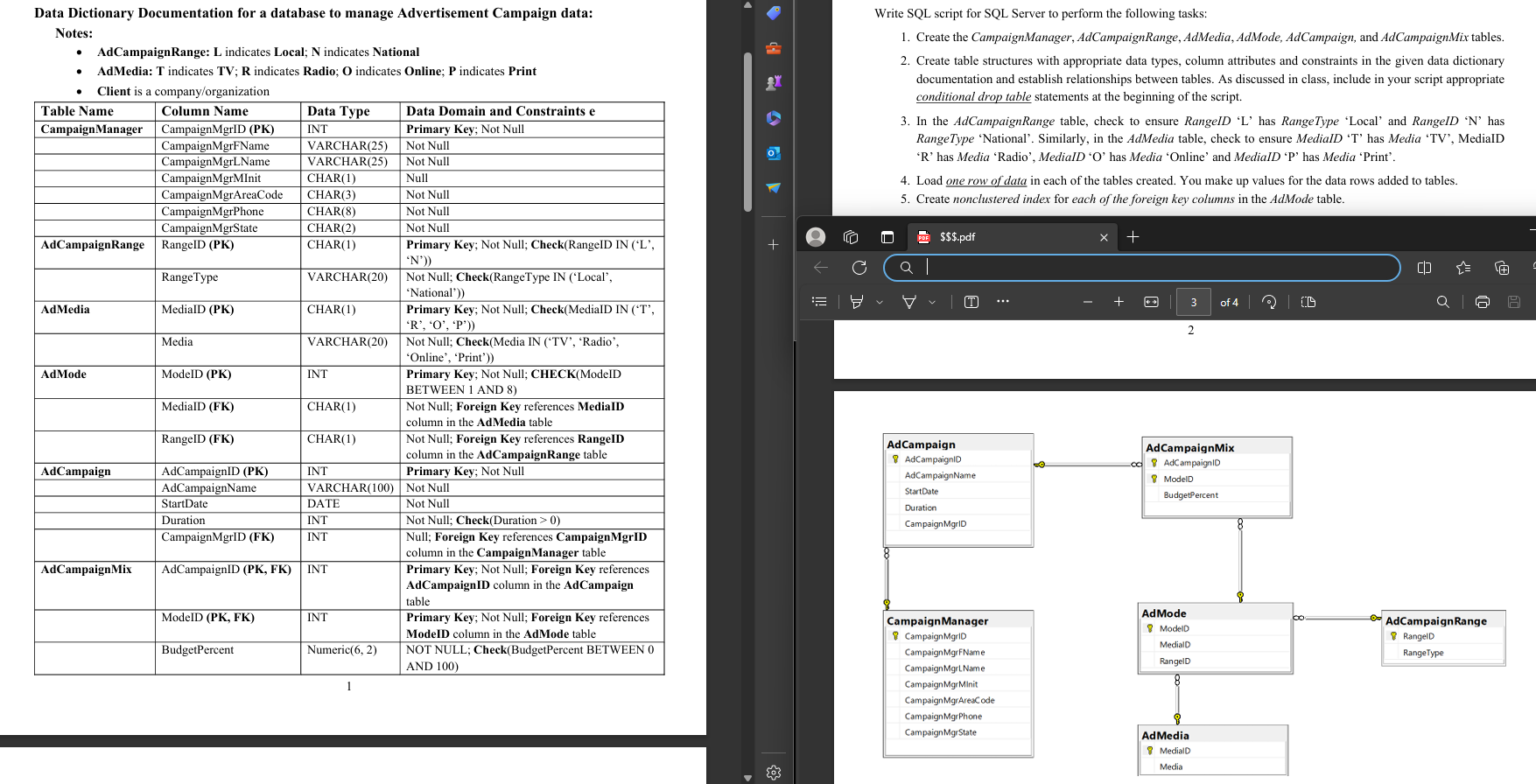 Data Dictionary Documentation for a database to