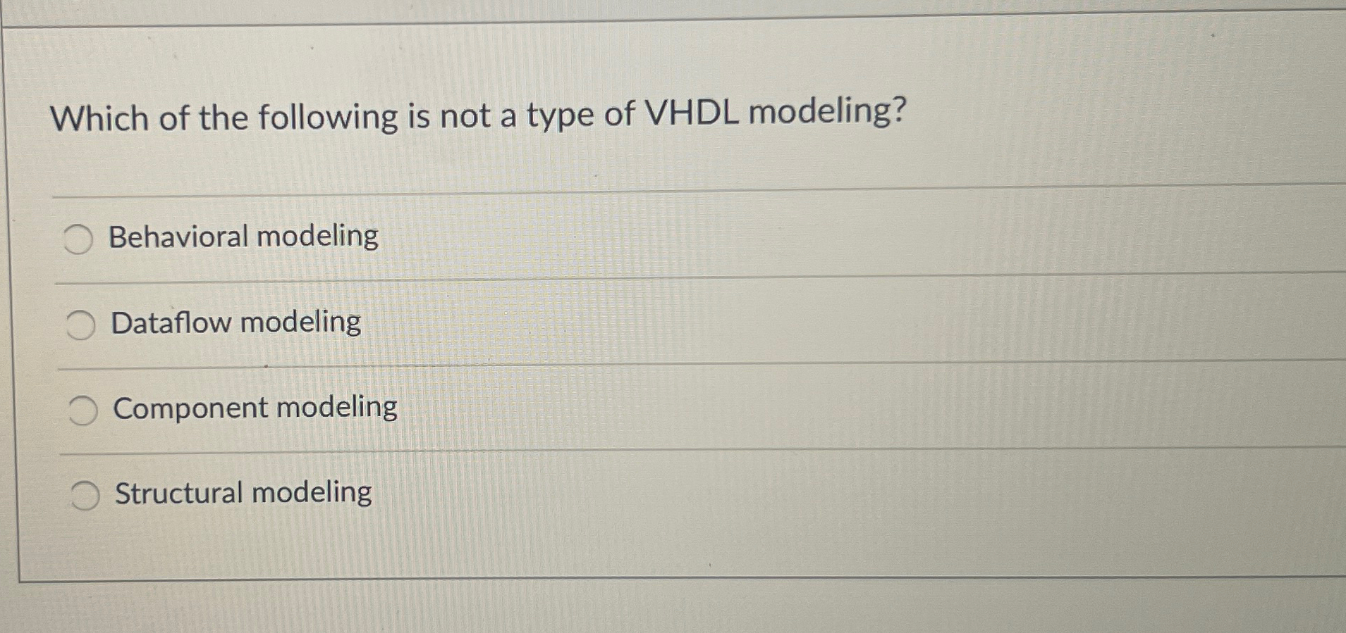 Which of the following is not a type of VHDL