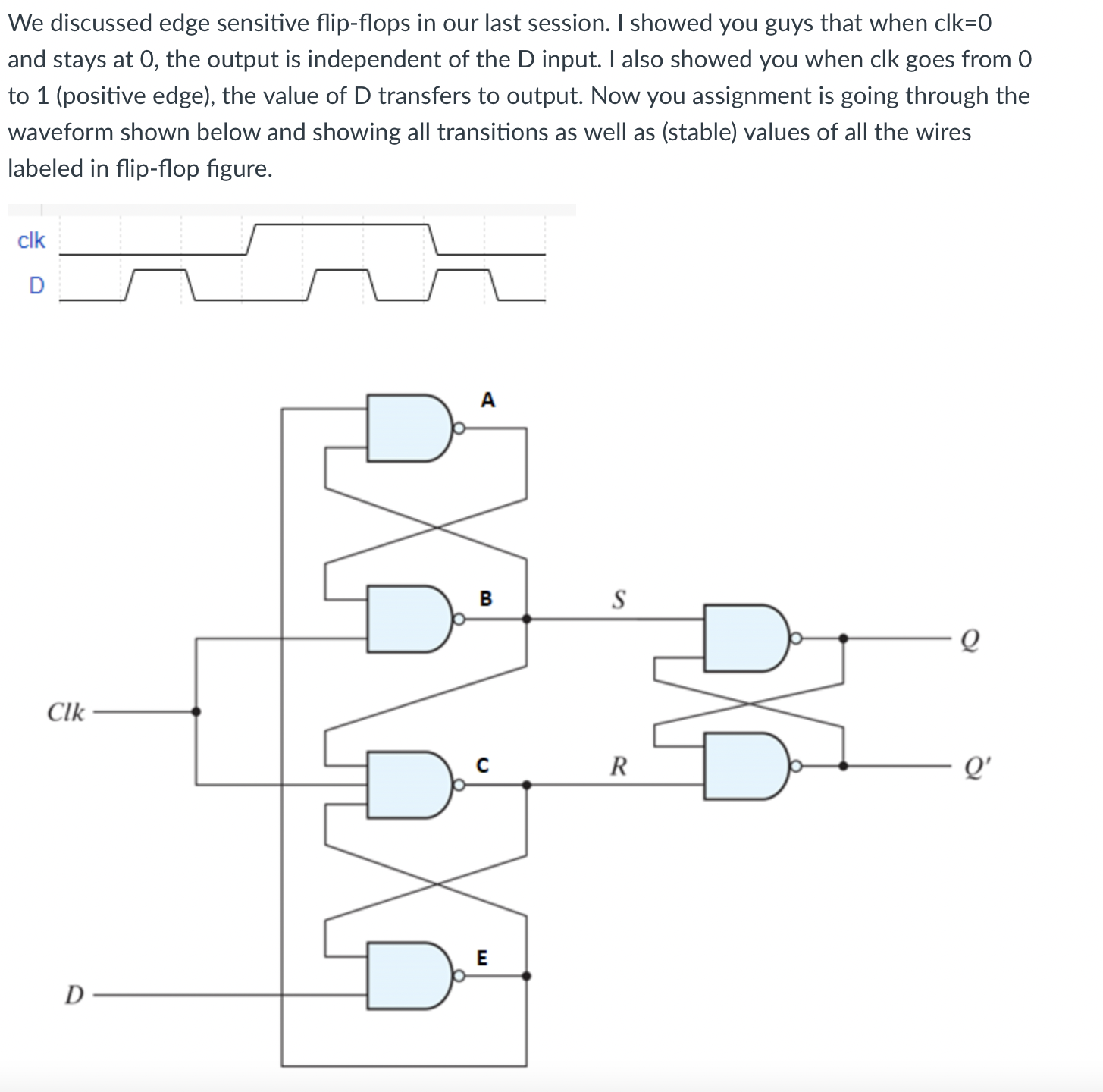 We discussed edge sensitive flip - flops in our