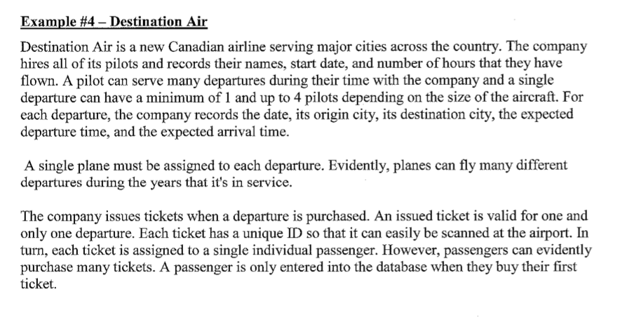 draw ERD Destination Air is a new Canadian