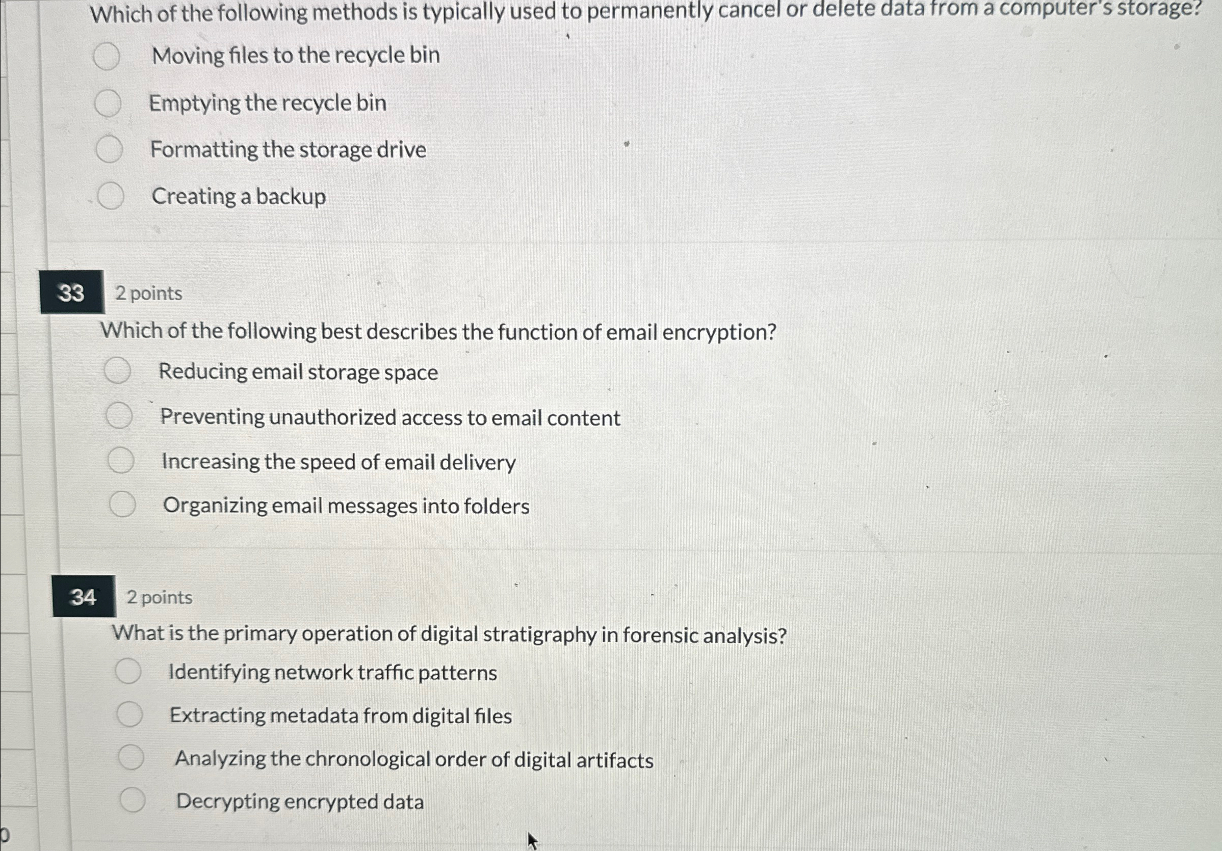 Which of the following methods is typically used