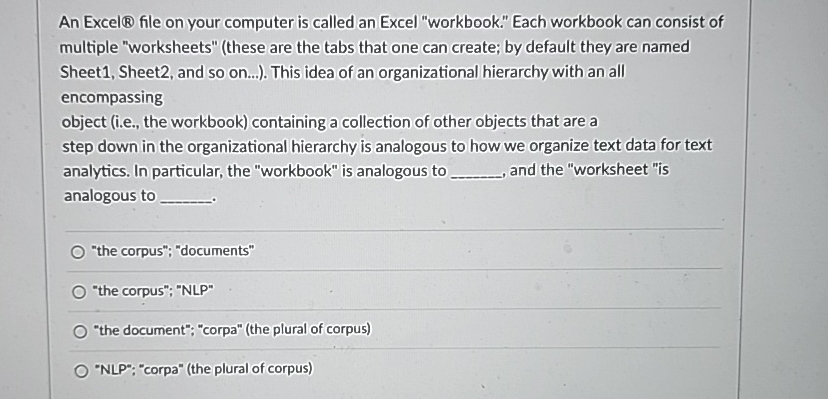 An Excel file on your computer is called an Excel