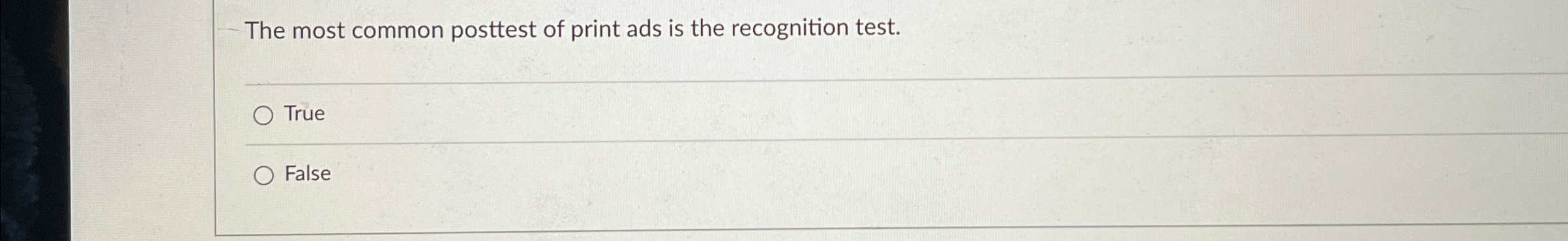 The most common posttest of print ads is the