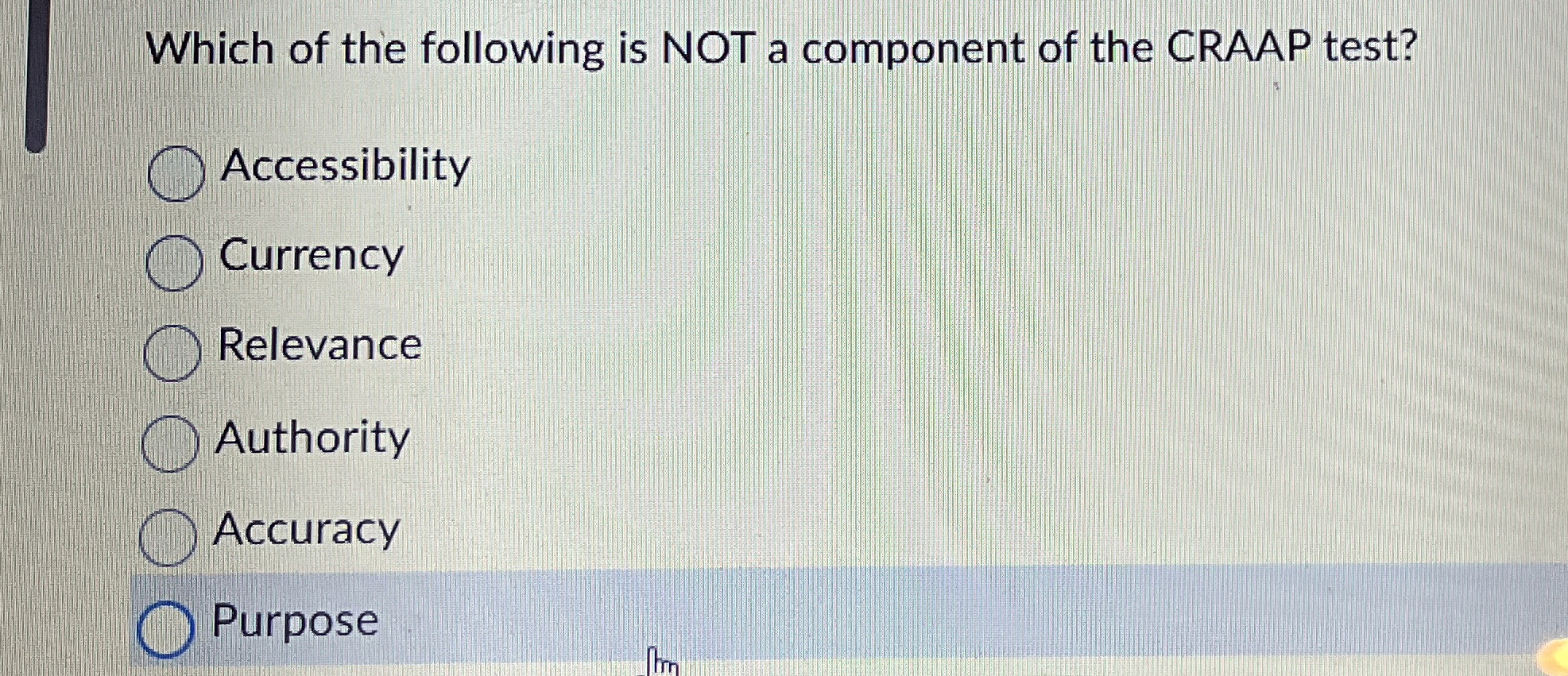 Which of the following is NOT a component of the