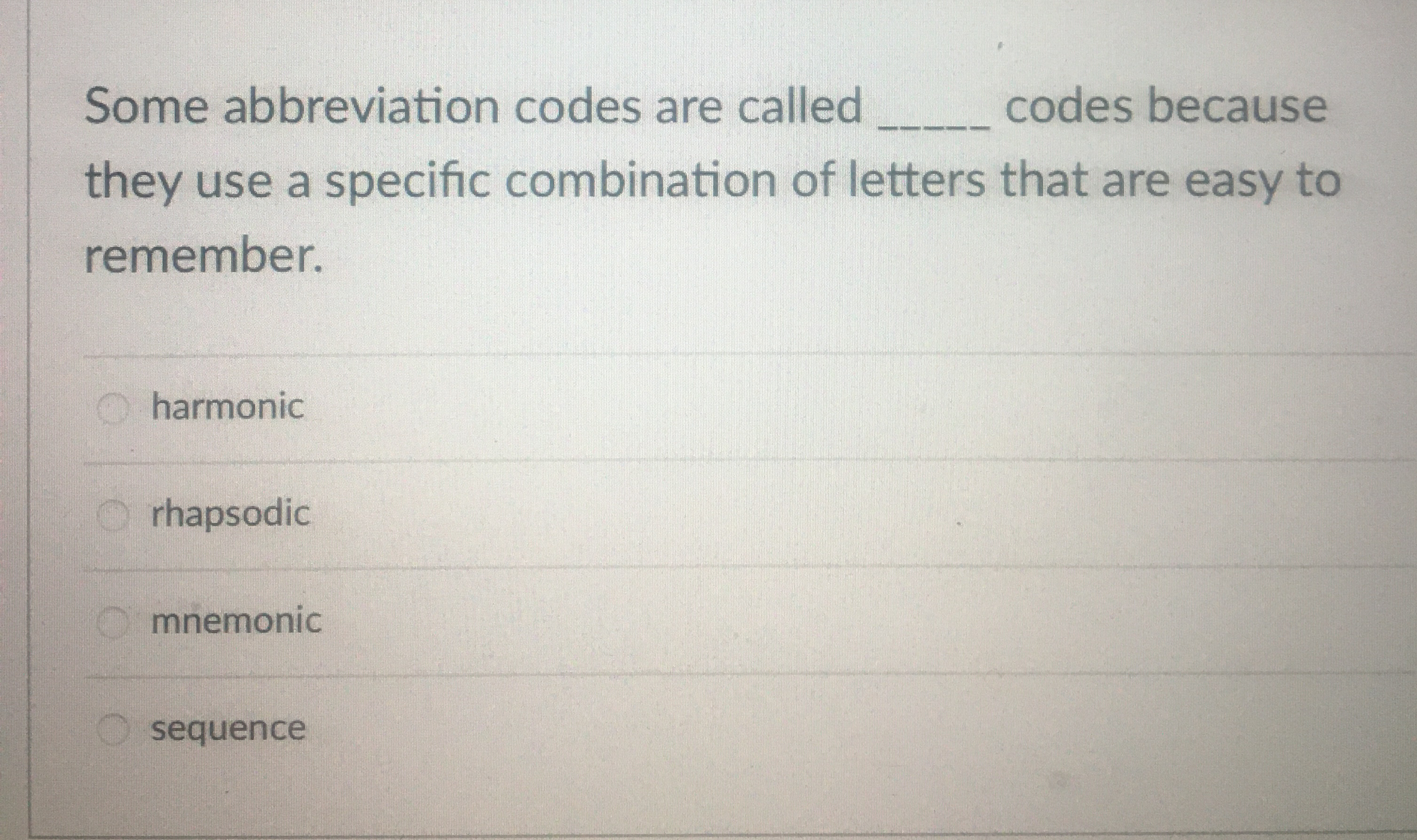 Some abbreviation codes are called q , codes