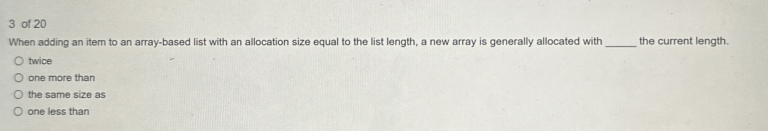 3 of 2 0 When adding an item to an array - based