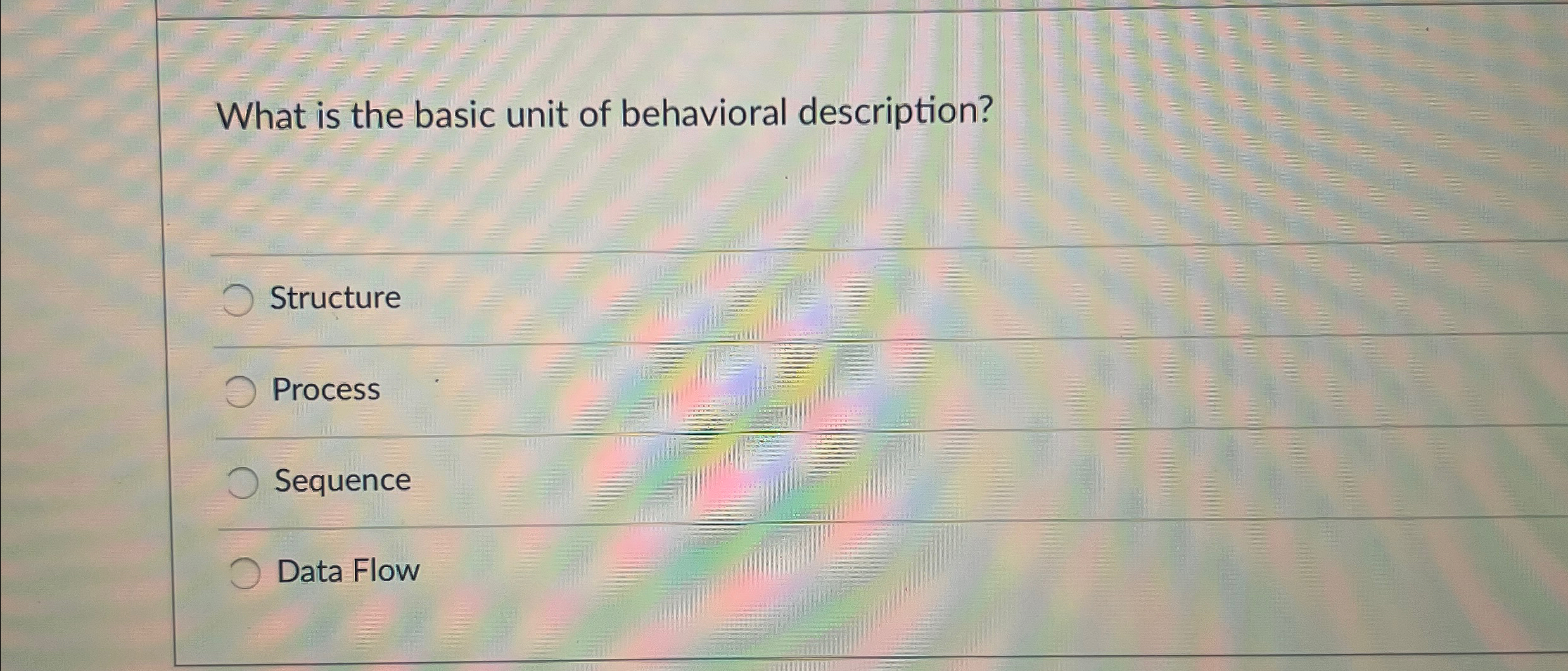 What is the basic unit of behavioral description?