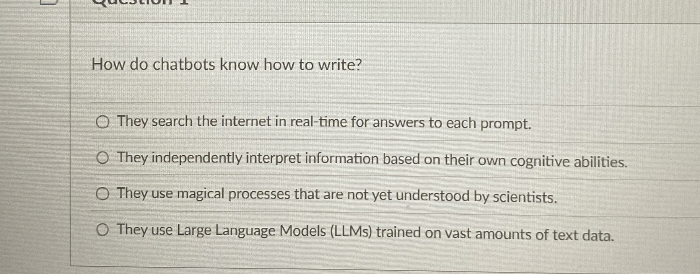 How do chatbots know how to write? They search