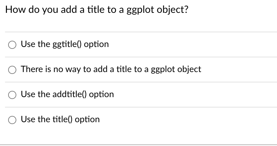How do you add a title to a ggplot object? Use