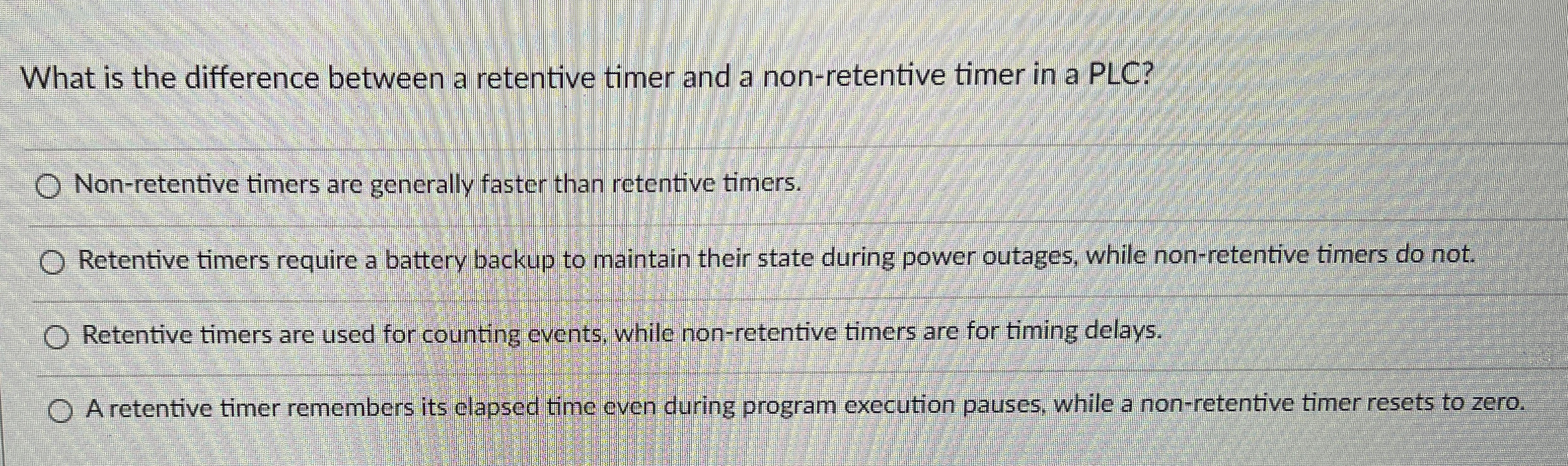 What is the difference between a retentive timer