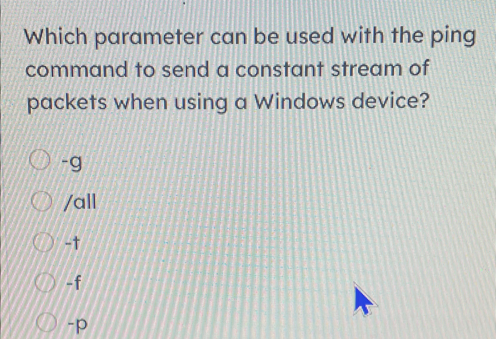 Which parameter can be used with the ping command